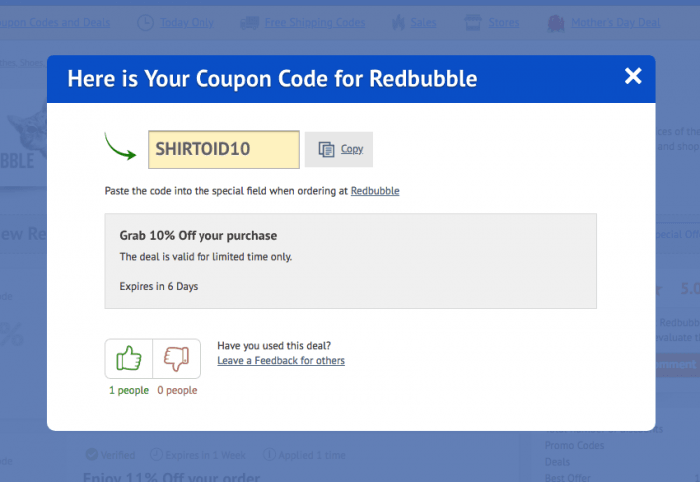 redbubble coupons