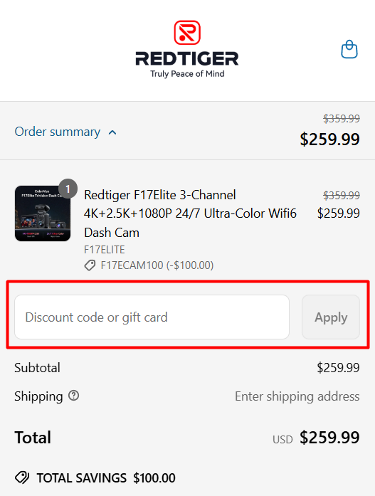 How to use REDTIGER promo code