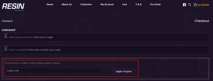 How to use Resin Scales promo code