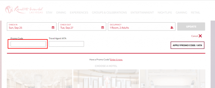 How to use Resorts World Las Vegas promo code