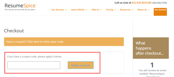 How to use ResumeSpice promo code