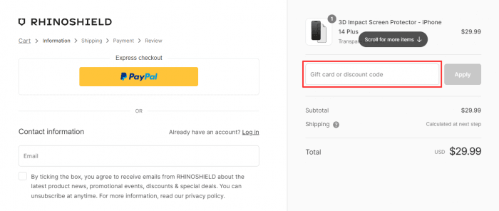 How to use RhinoShield promo code
