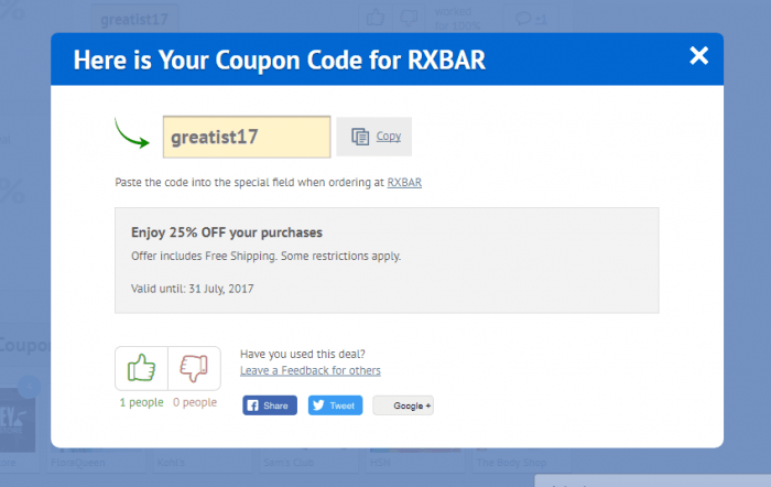 How to use discount code at Rxbar