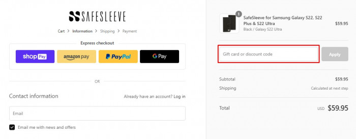 How to use SafeSleeve promo code