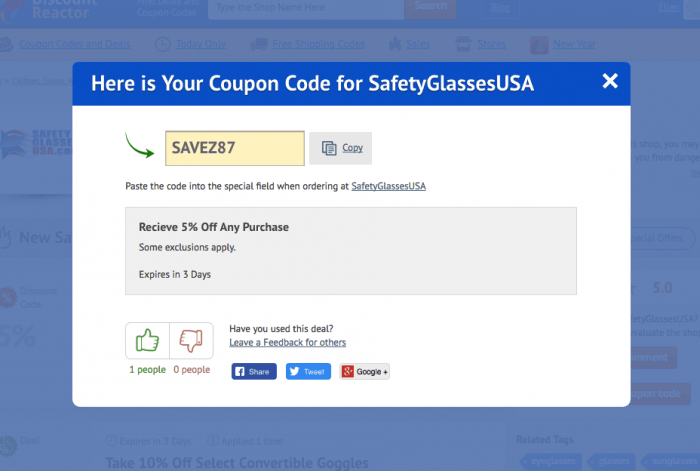 How to use a coupon code at SafetyGlassesUSA