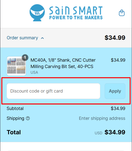 How to use SainSmart promo code