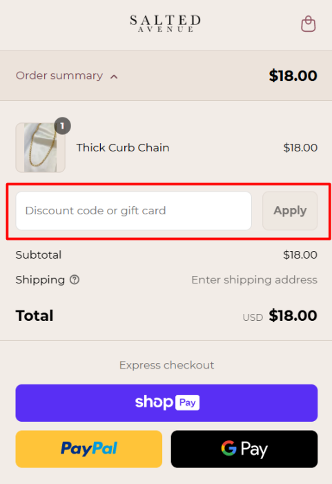 How to use Salted Avenue promo code