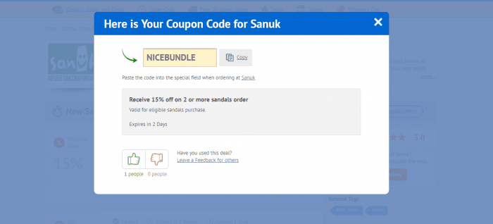sanuk discount code