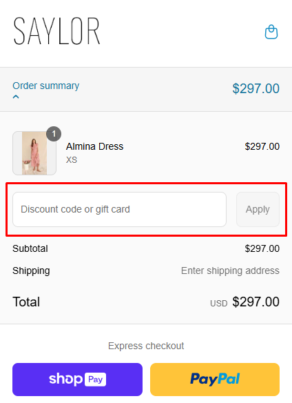 How to use Saylor NYC promo code
