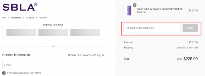 How to use SBLA promo code
