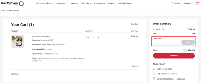 How to use ScanMyPhotos promo code