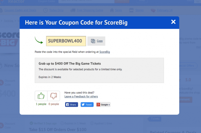 How to use a promo code at ScoreBig