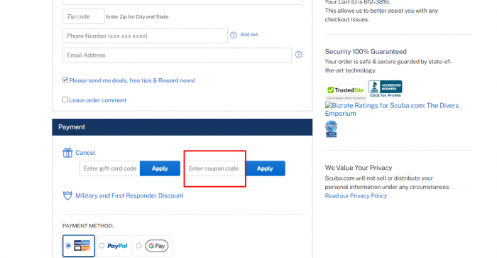 How to use Scuba promo code