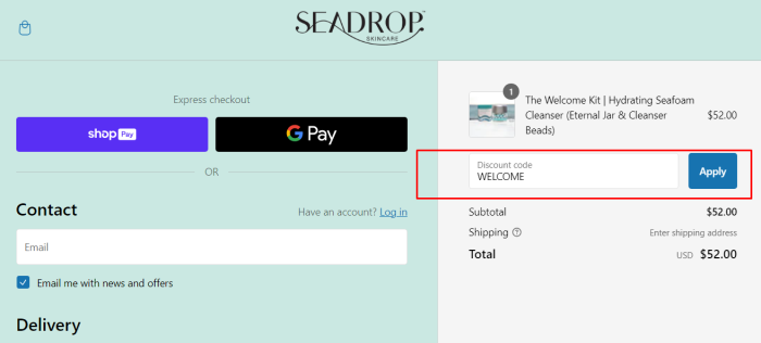 How to use Seadrop promo code