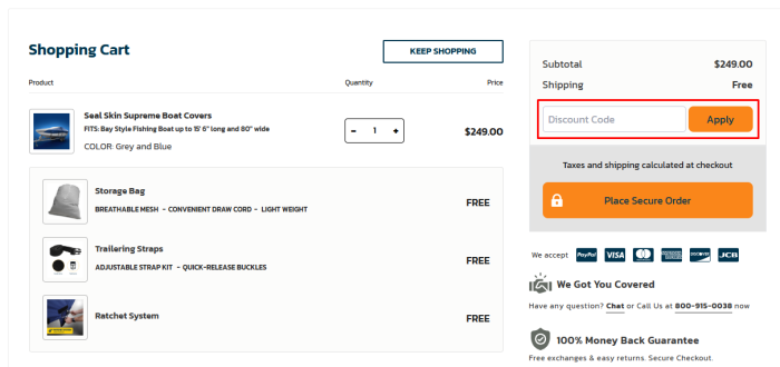 How to use Seal Skin Covers promo code
