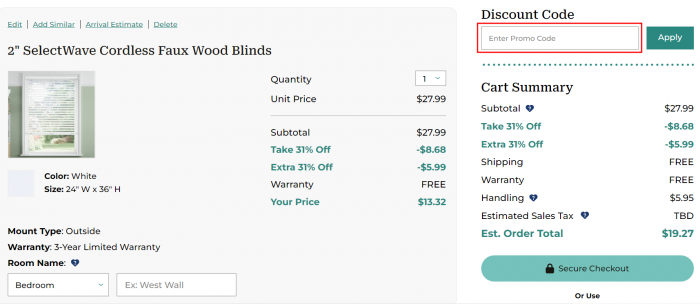 How to use SelectBlinds promo code
