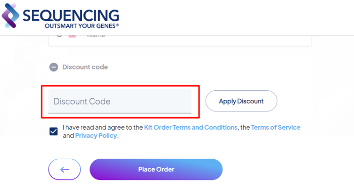 How to use Sequencing promo code