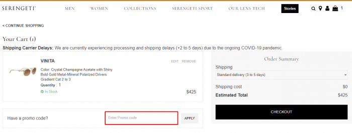 How to use Serengeti promo code