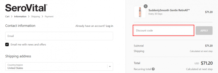 How to use SeroVital promo code