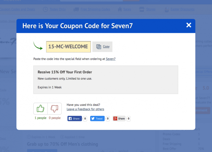 How to use a promotional code at Seven7