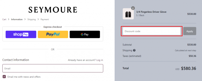 How to use Seymoure promo code