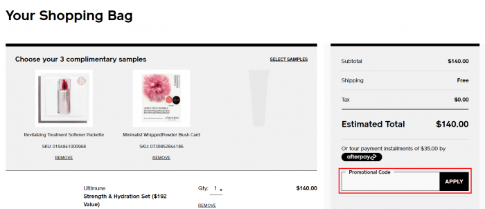 How to use Shiseido promo code