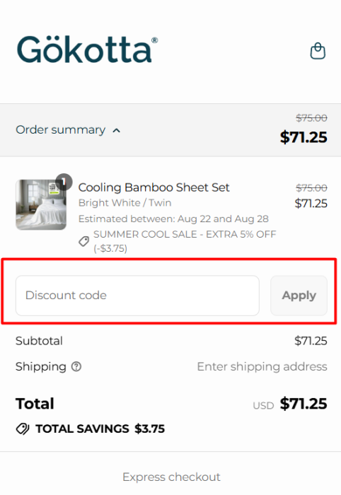 How to use Gökotta promo code