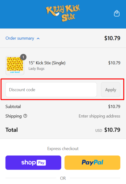 How to use Kitty Kick Stix promo code