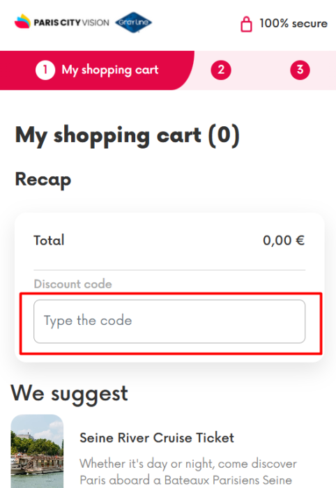 How to use Paris City Vision promo code