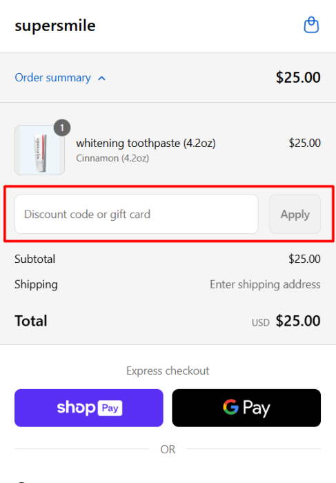 How to use Supersmile promo code