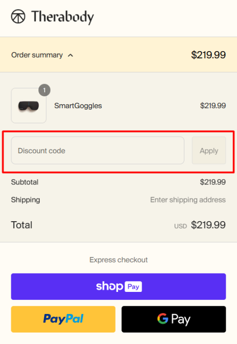 How to use Therabody promo code