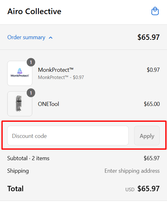 How to use Airo Collective promo code