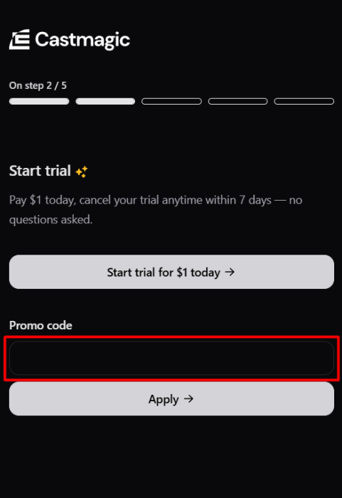 How to use Castmagic promo code