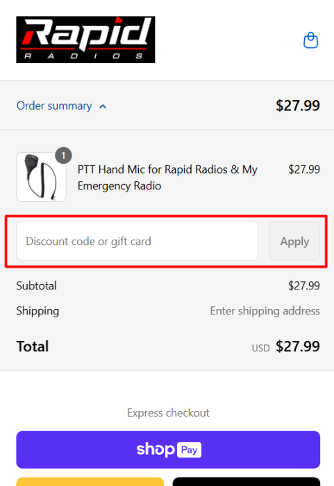How to use Rapid Radios promo code