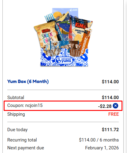 How to use Universal Yums promo code