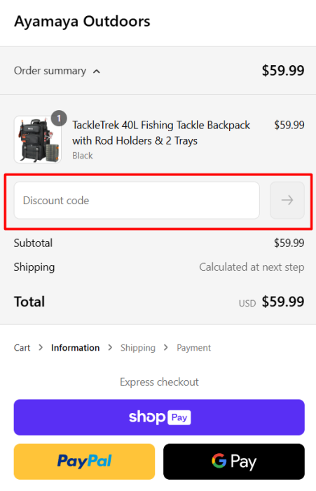 How to use Ayamaya promo code