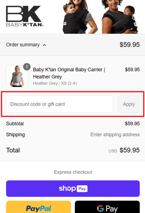 How to use Baby K'tan promo code