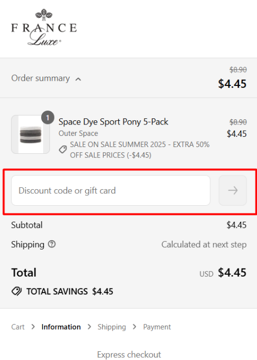 How to use France Luxe promo code