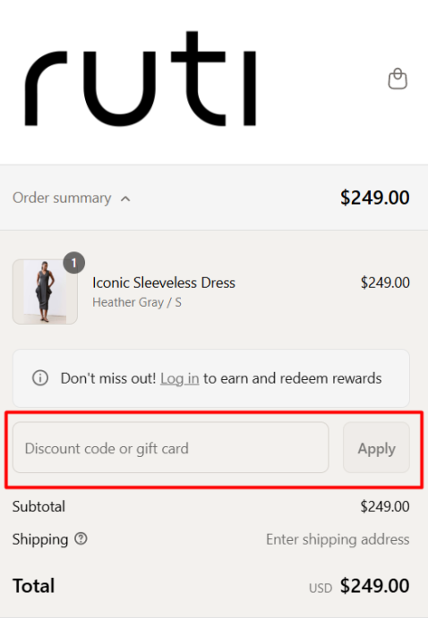 How to use Ruti promo code