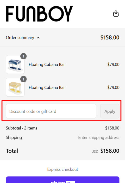 How to use FUNBOY promo code