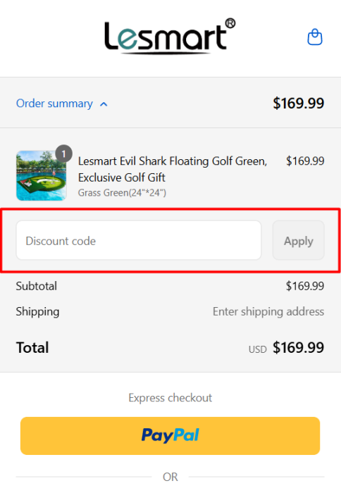 How to use Lesmart Golf promo code