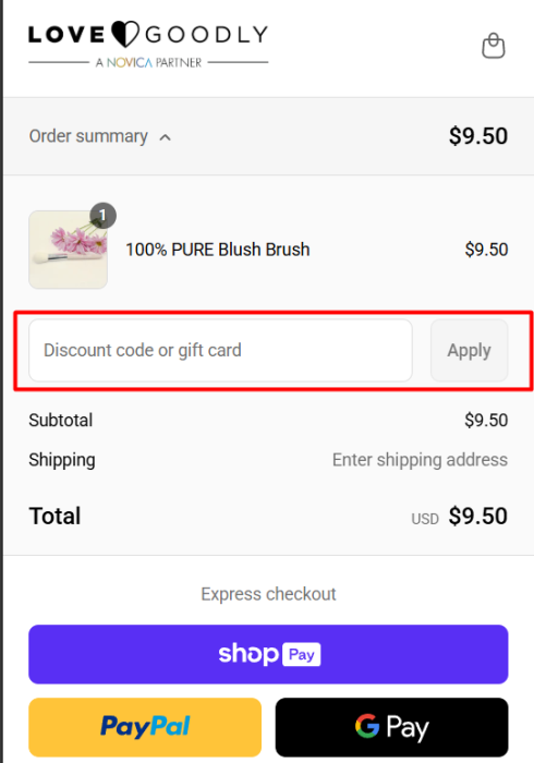 How to use Love Goodly promo code
