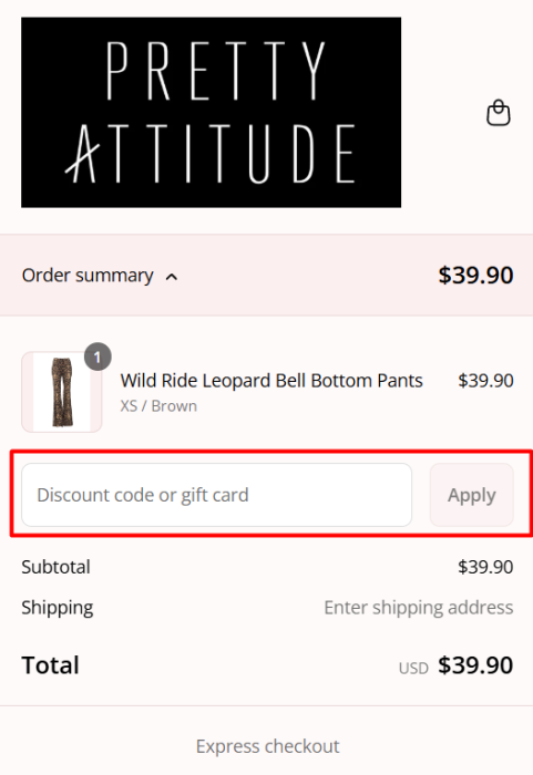 How to use Pretty Attitude promo code