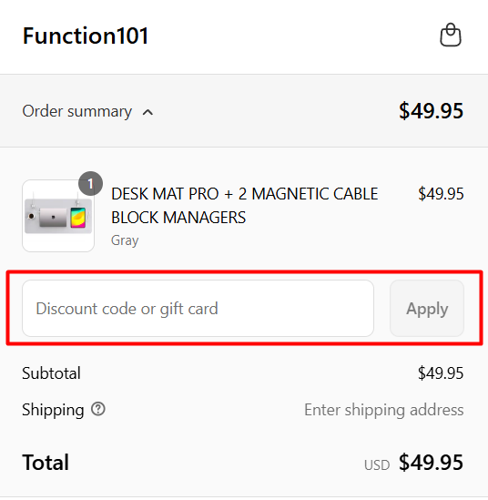 How to use Function 101 promo code
