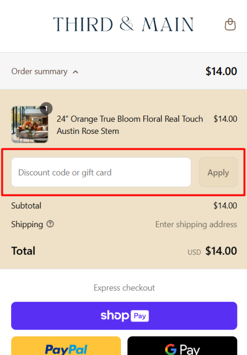 How to use Third & Main promo code