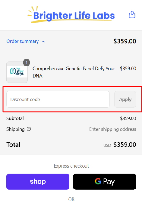 How to use Brighter Life Labs promo code