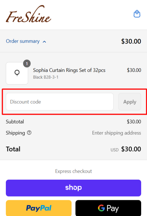 Where to enter Freshine Curtains promo code How to use Freshine Curtains promo code