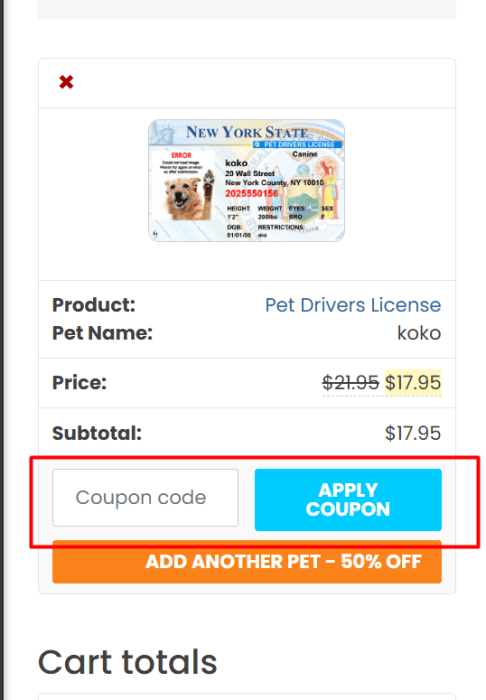Where to enter MyPetDMV promo code How to use MyPetDMV promo code