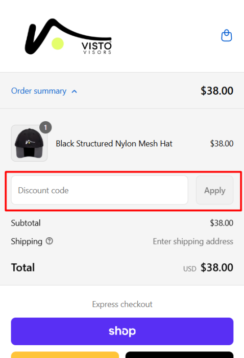 How to use Visto Visors promo code