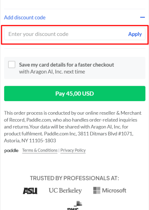 Where to enter Aragon AI promo code How to use Aragon AI promo code